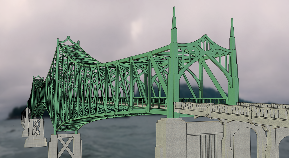 McCullough Bridge arches - landscape view