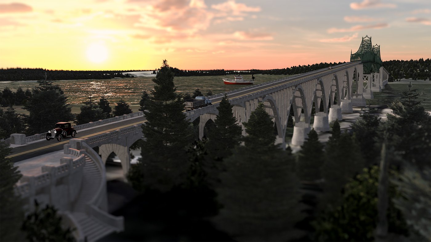 McCullough Memorial Bridge - dusk render